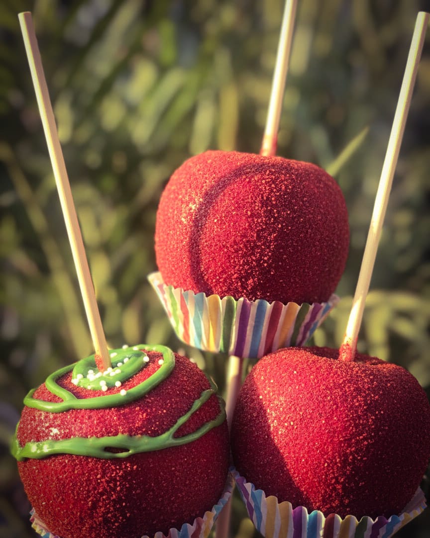 Manzanas de chamoy frescas  para eventos