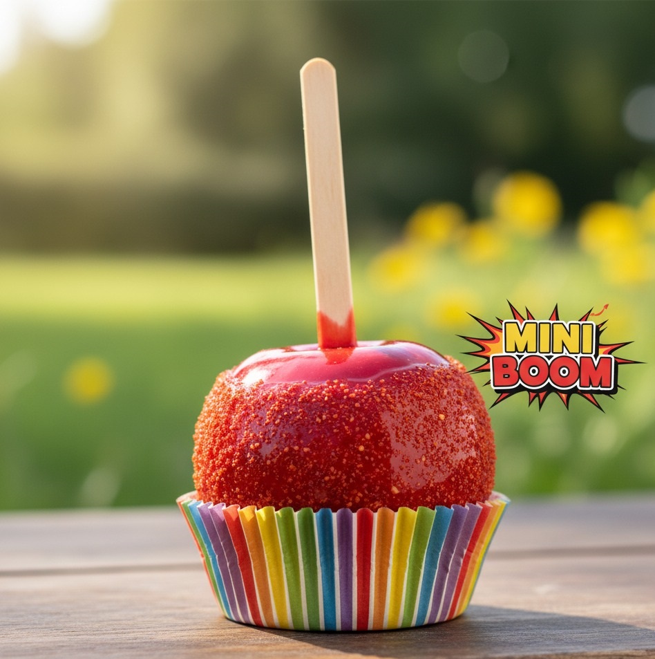 Manzanas frescas con chamoy